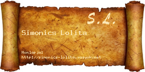 Simonics Lolita névjegykártya